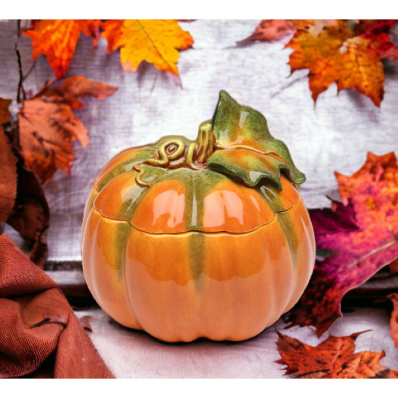 Ceramic Halloween Pumpkin Box, Mini Kitchen Container Jar, Home Room Decoration